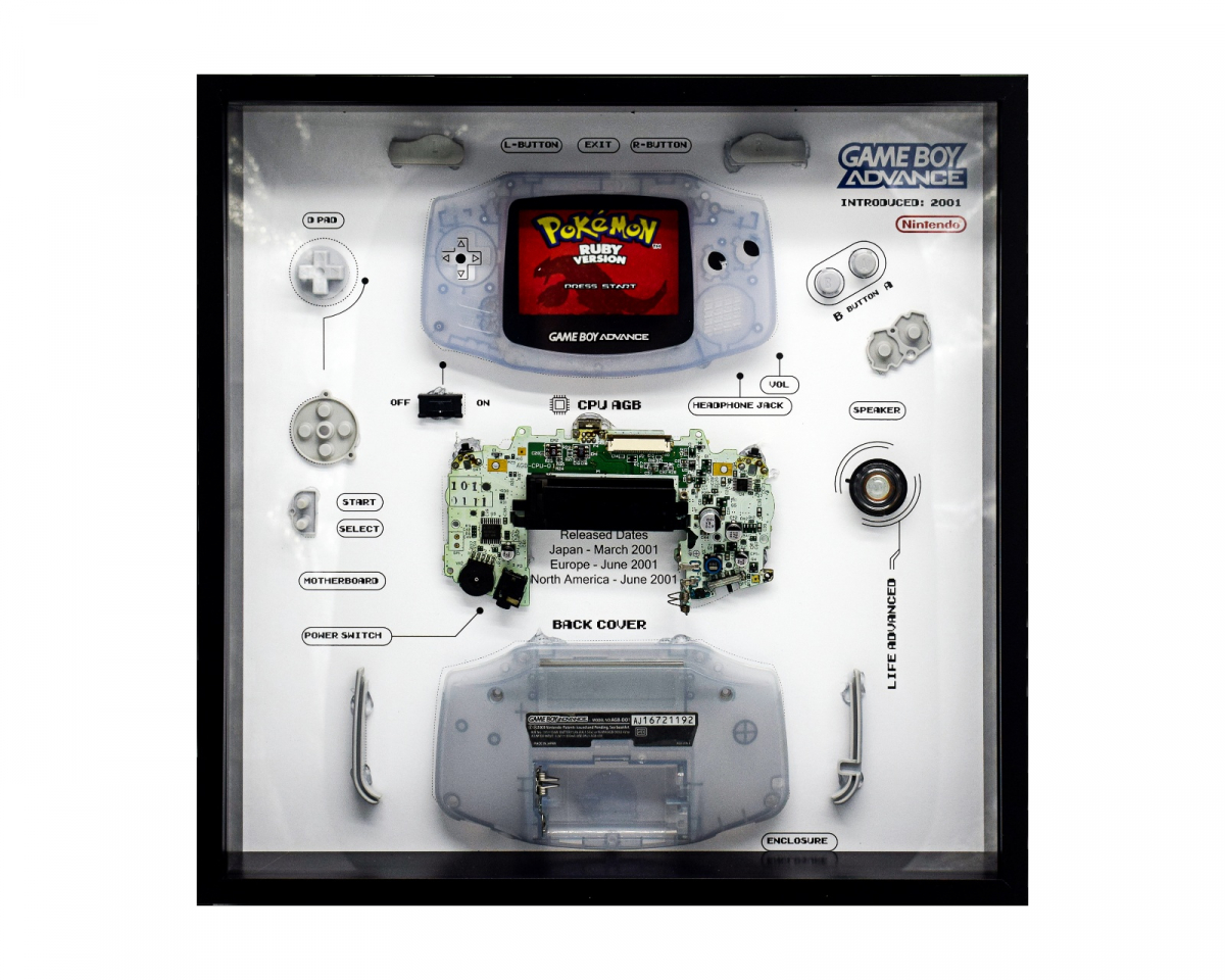 GRC Retro Art Nintendo Gameboy Advance Konsoll Display - Glacier