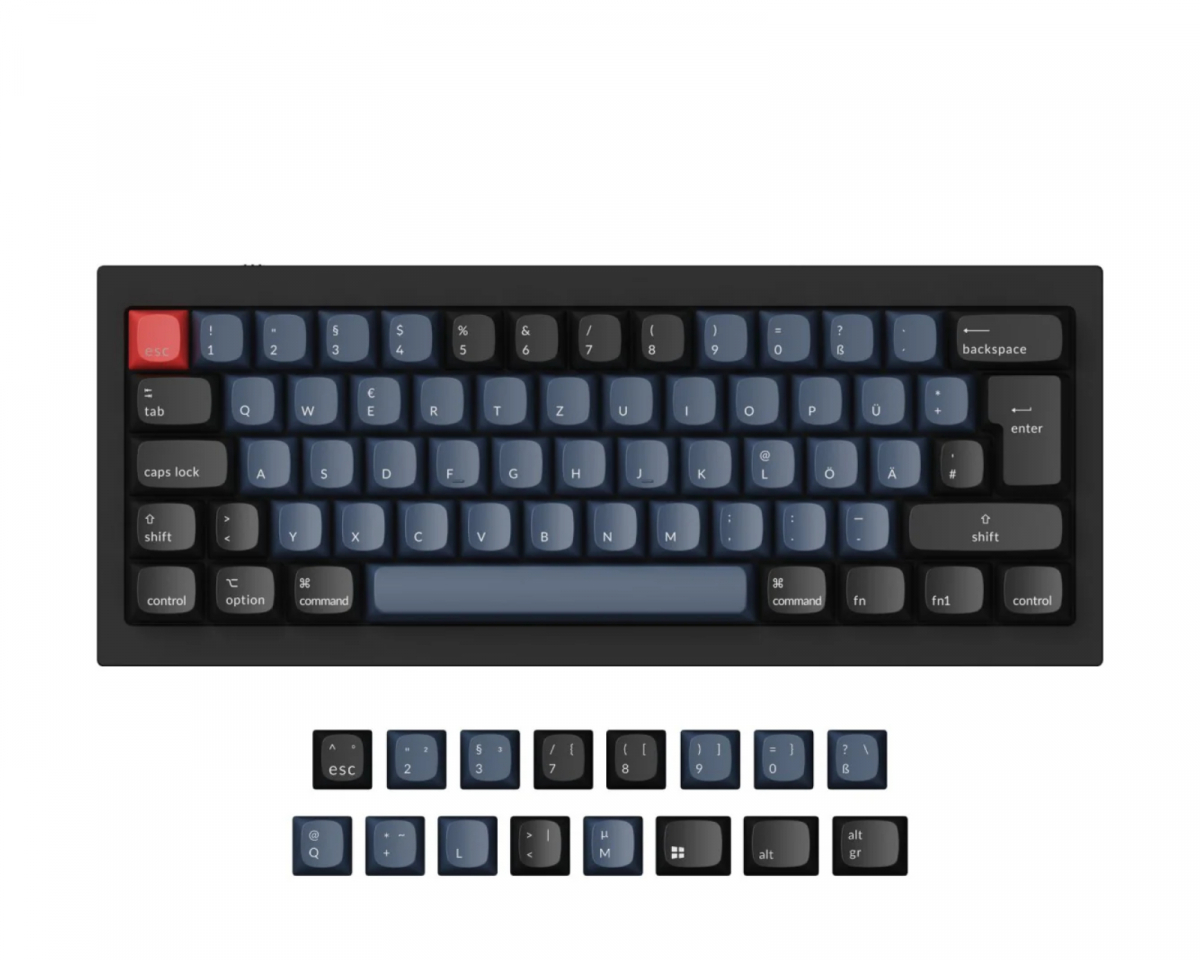 Keychron Q4 Hotswap ISO Tastatur - Svart [Gateron G Pro Red]