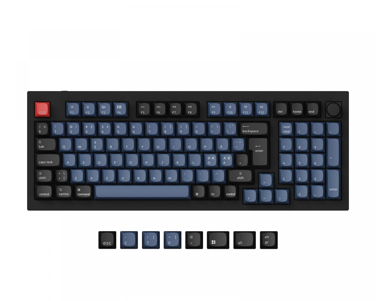 Keychron Q5 Hotswap Knob ISO Tastatur - Svart [Gateron G Pro Red]