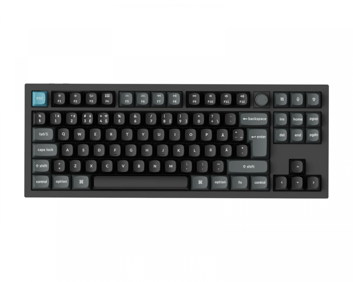 Keychron Q3 Ultra 8K Hotswap Knob Trådløst ISO Tastatur - Svart [Silk POM Banan