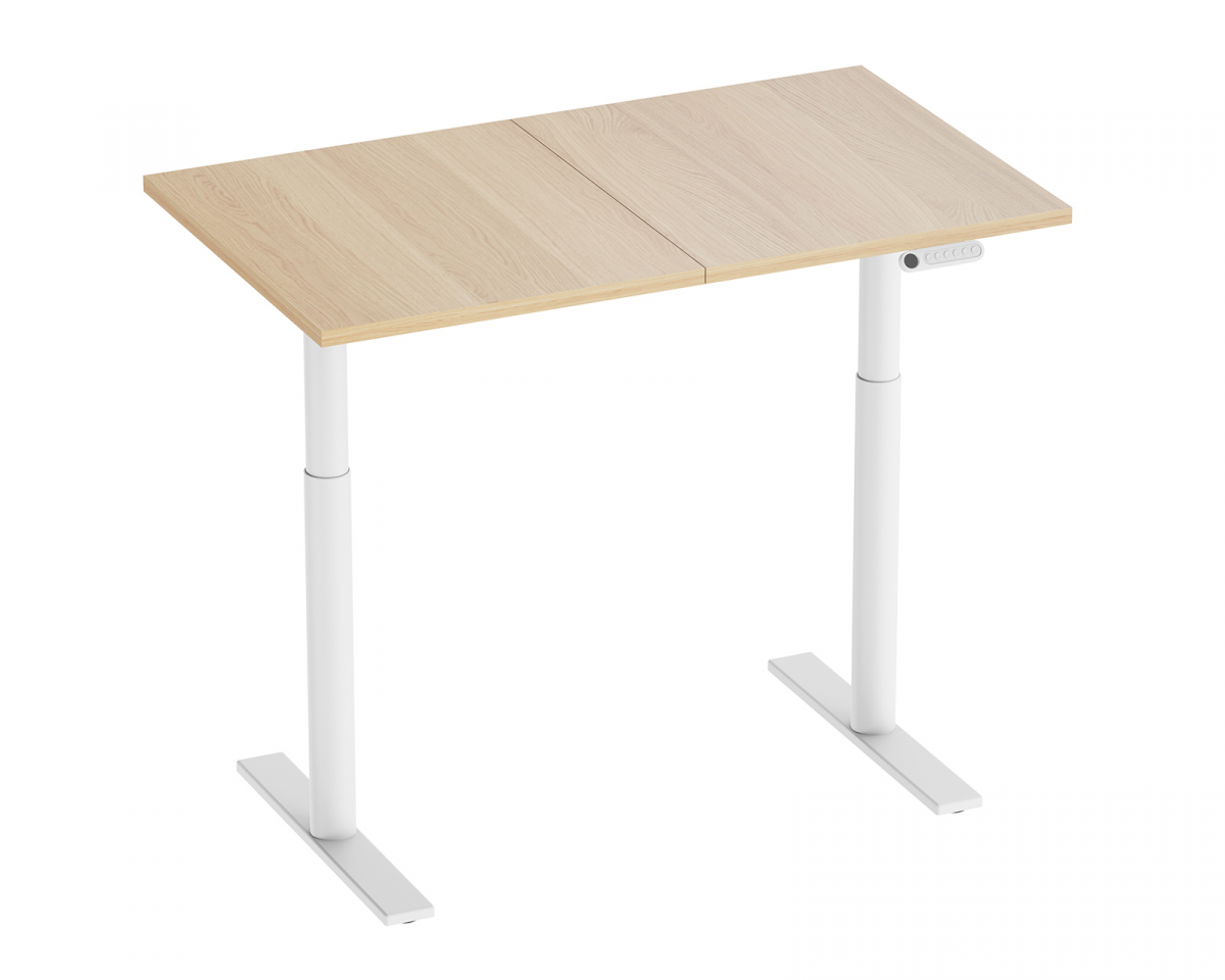 MaxMount Premium Skrivebord Hev og Senkbart 1200x700mm Elektrisk - Hvit/Eik