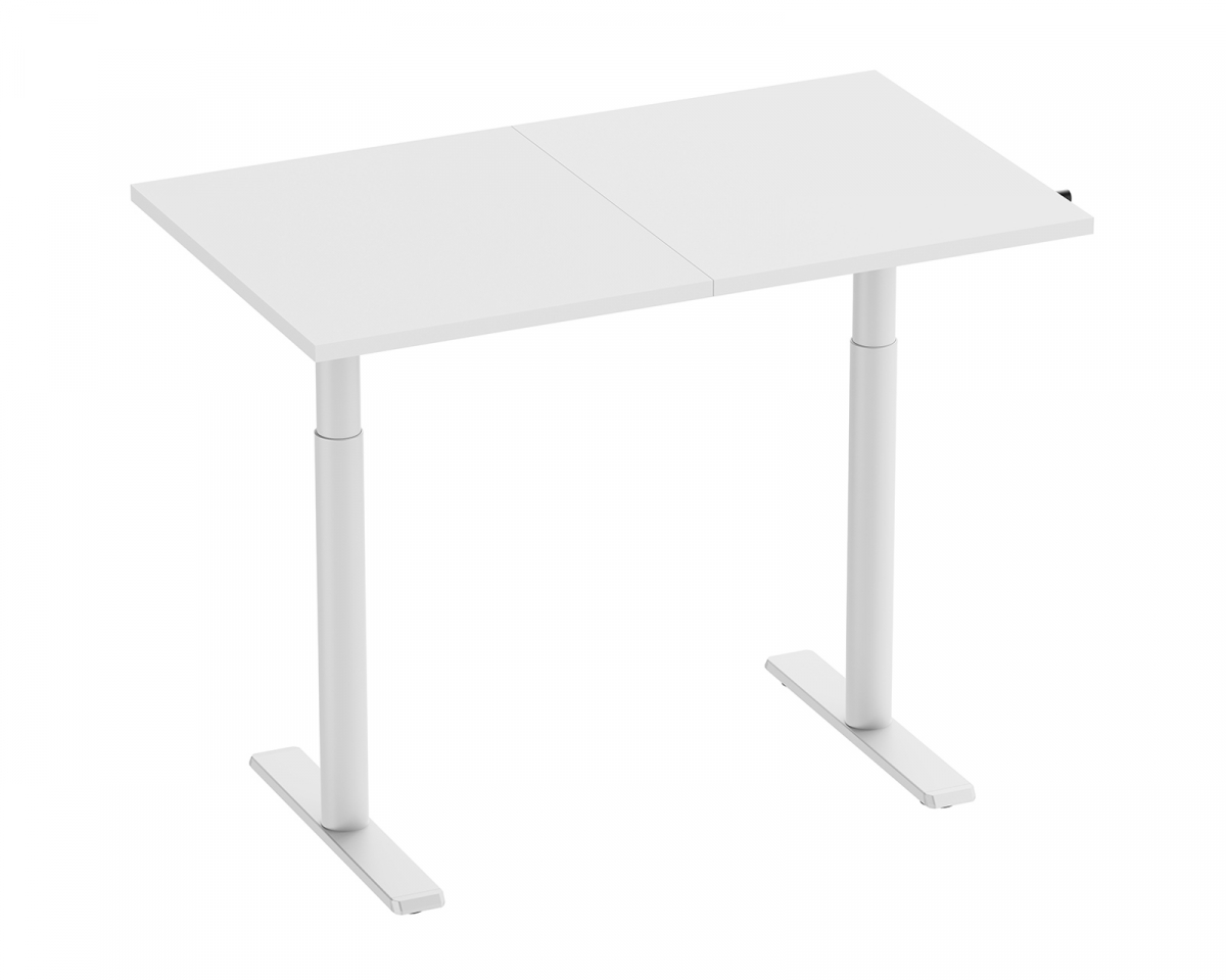 MaxMount Skrivebord Hev og Senkbart 1200x700mm Sveiv - Hvit