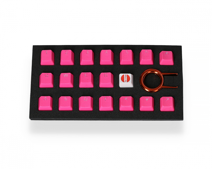 Tai-Hao 18-tasters Gummi Double-shot Bakgrunnsbelyst Keycap-sett - Rosa