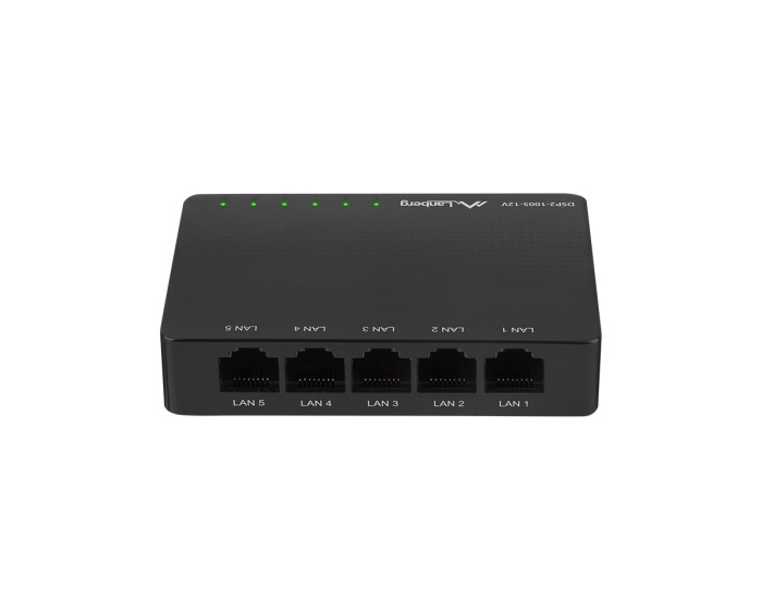 Lanberg Nettverkswitch 5-porter 100/1000 Mbps V12