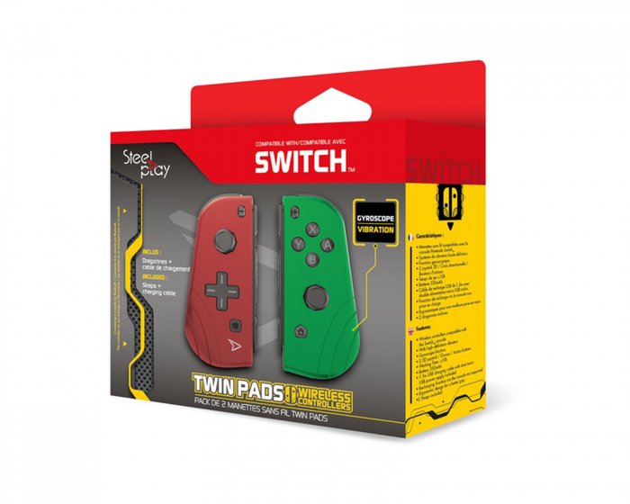 Steelplay Twin Pads til Nintendo Switch - Rød Og Grønn