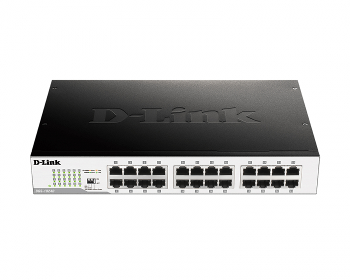 D-Link DGS-1024D, Nettverk Switch, 24x10/100/1000 - Svart