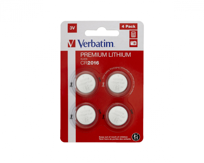 Verbatim Litium Batterier CR2016 - 4 Pakke