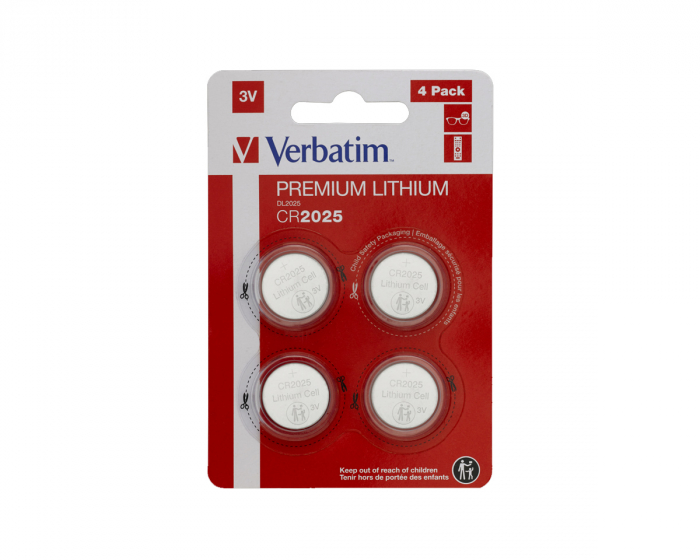 Verbatim Litium Batterier CR2025 - 4 Pakke