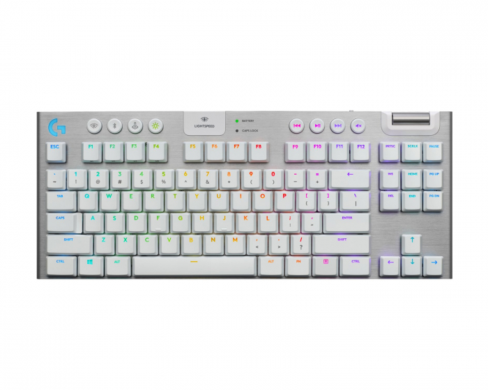 Logitech G915 Trådløs RGB Spilltastatur TKL [GL Tactile] - Hvit 