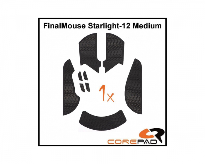 Corepad Grips til FinalMouse Starlight-12 - Medium - Svart