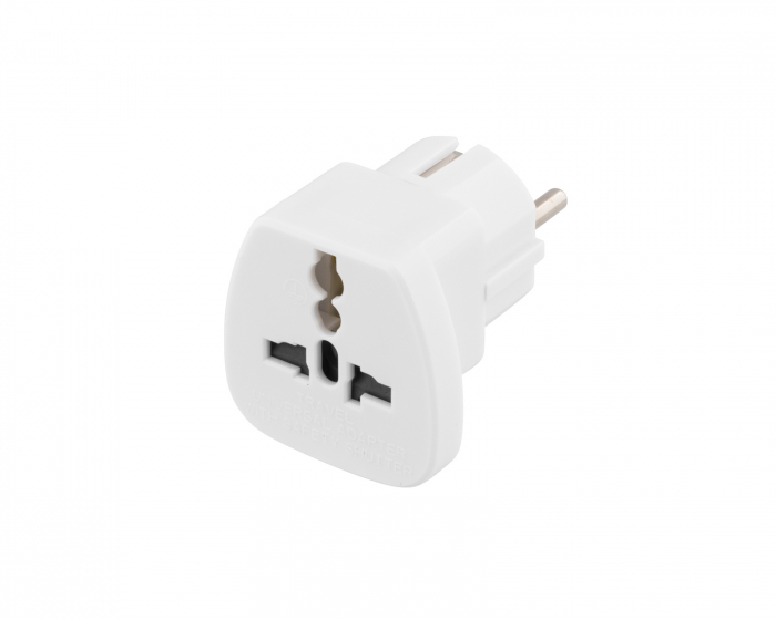 Deltaco Traveling Adapter (UK/US/Italien/Schweiz) 250V/16A - Hvit