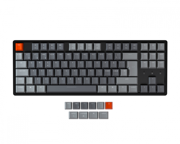 Keychron K8 RGB Trådløs Aluminium Hotswap TKL Tastatur [Gateron Red]