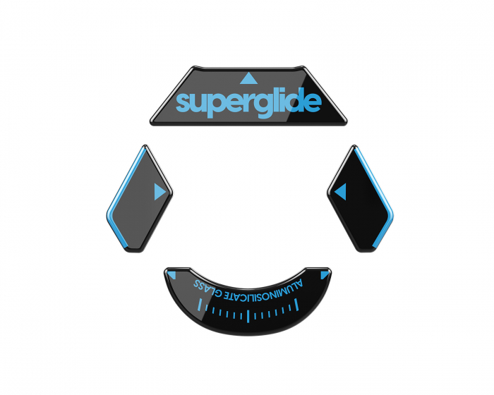 Superglide Glas Skates til Logitech G900/903 - Svart
