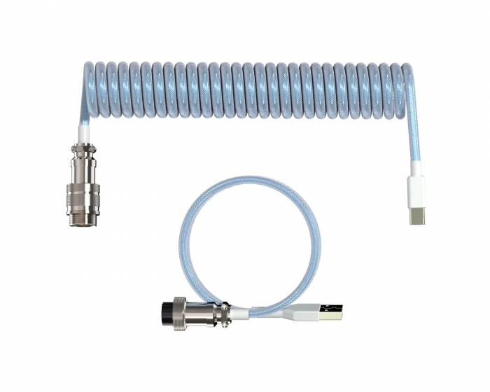 MaxCustom Aviator Coiled Cable USB-C - Lyse blå