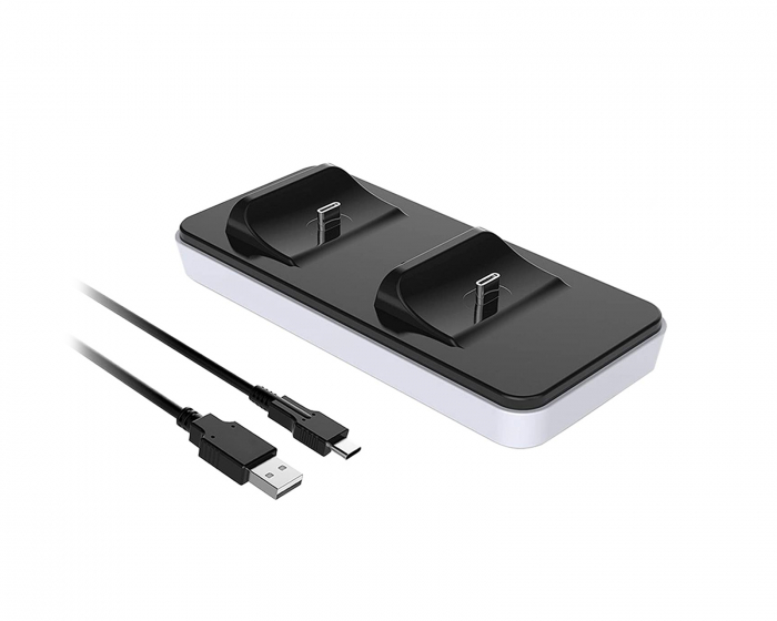 Subsonic Dual Charging Dock til PS5 kontroller - Hvit/Svart