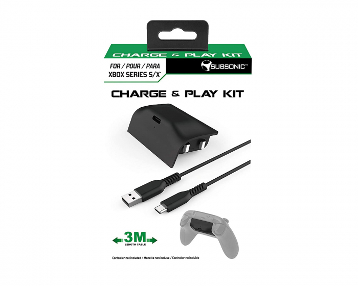 Subsonic Charge & Play Kit til Xbox Series Kontroller - Svart