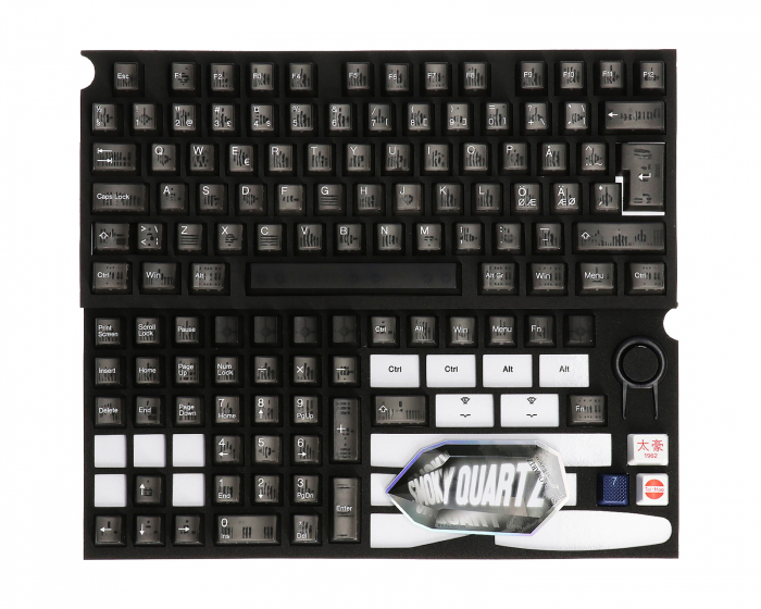 Tai-Hao ABS Double-shot Cubic Profile Translucent Backlit 117-Key Nordisk - Smoky Quartz