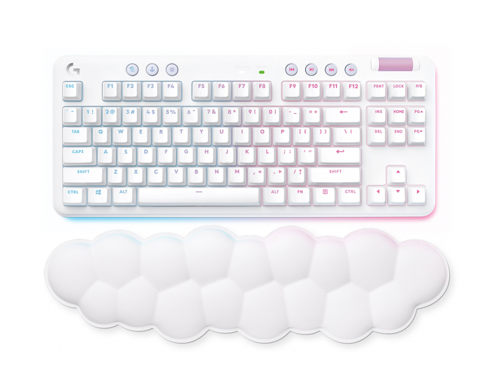 Logitech G715 Trådløs Gaming Tastatur RGB TKL [GX Brown] - Off White