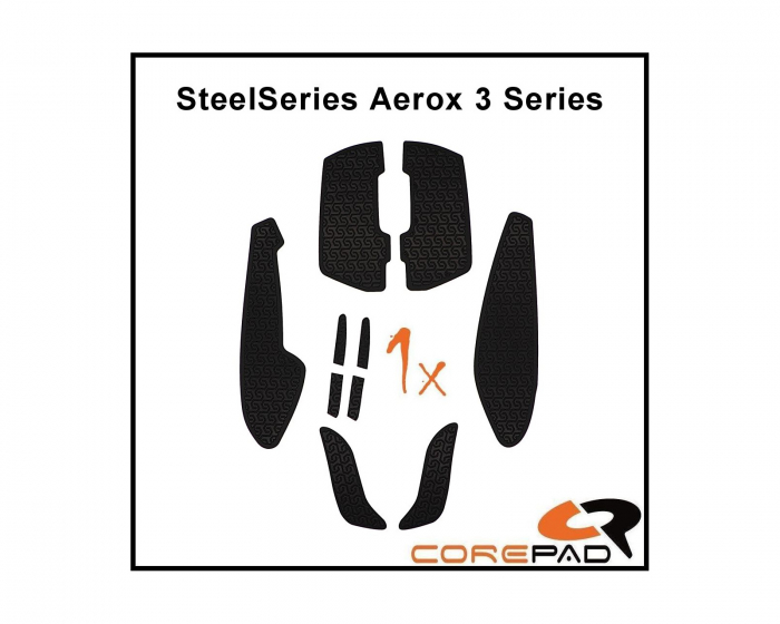 Corepad Soft Grips til SteelSeries Aerox 3 Series - Svart