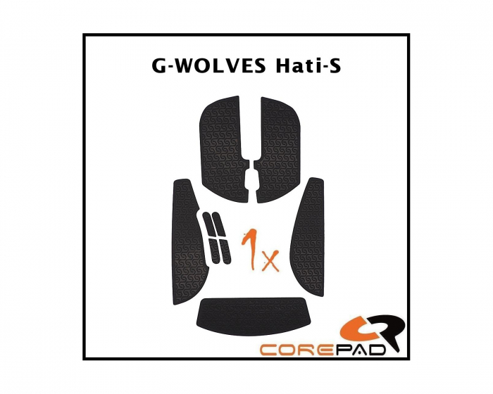Corepad Soft Grips til G-Wolves Hati S Mini - Svart