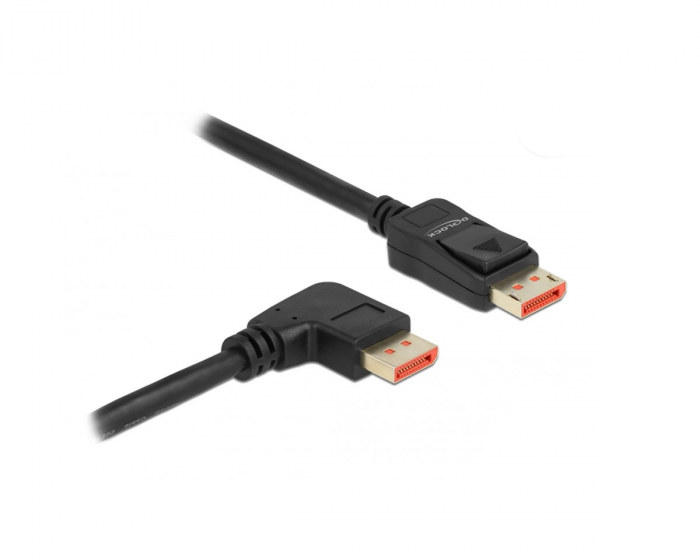 Delock DisplayPort Kabel 1.4 (4k/8k) - Høyrevinklet - Svart - 1m