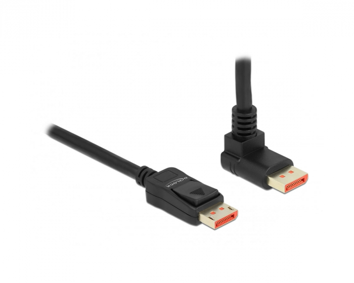 Delock DisplayPort Kabel 1.4 (4k/8k) - Oppovervinklet - Svart - 1m