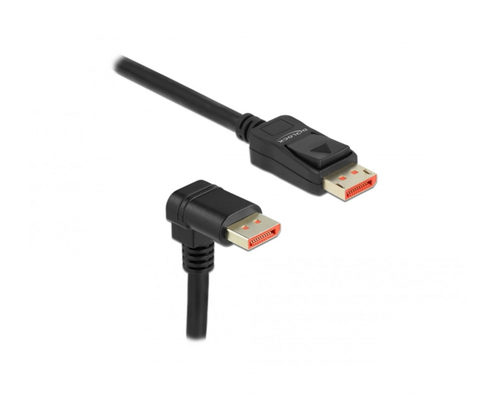 Delock DisplayPort Kabel 1.4 (4k/8k) - Nedovervinklet - Svart - 1m