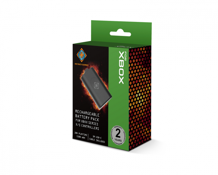 Deltaco Gaming Oppladbart Batteri + USB-C-kabel til Xbox Kontroller - Svart
