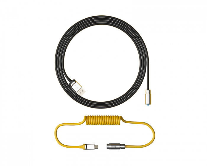 Akko Custom Coiled Aviator Cable V2 Black & Gold - USB-C Kabel - Svart/Gull