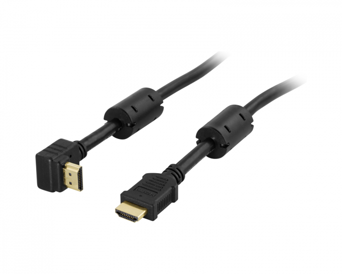 Deltaco Vinklet HDMI Kabel High Speed with Ethernet - Svart - 5m