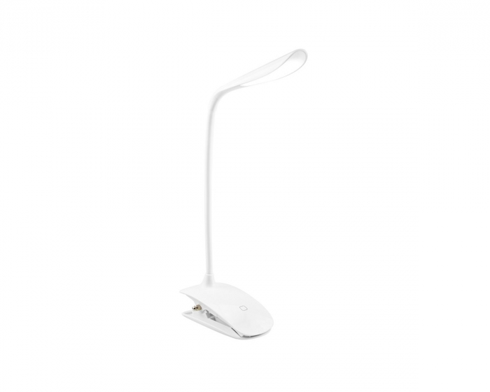 Colorway LED Table Lamp Flexible & Clip with built-in battery - Hvit klypelampe