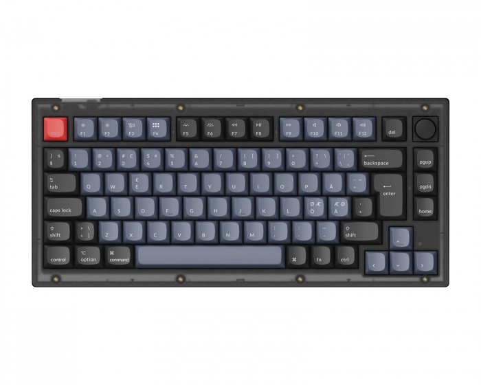 Keychron V1 75% Tastatur Knob Version RGB Hotswap [K Pro Brown] - Frosted Black