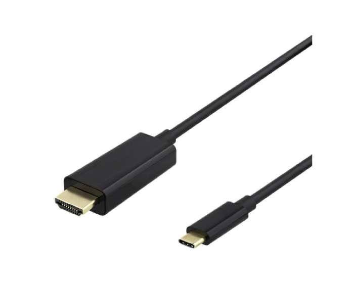 Deltaco USB-C til HDMI Kabel 4k 60Hz Svart - 1m