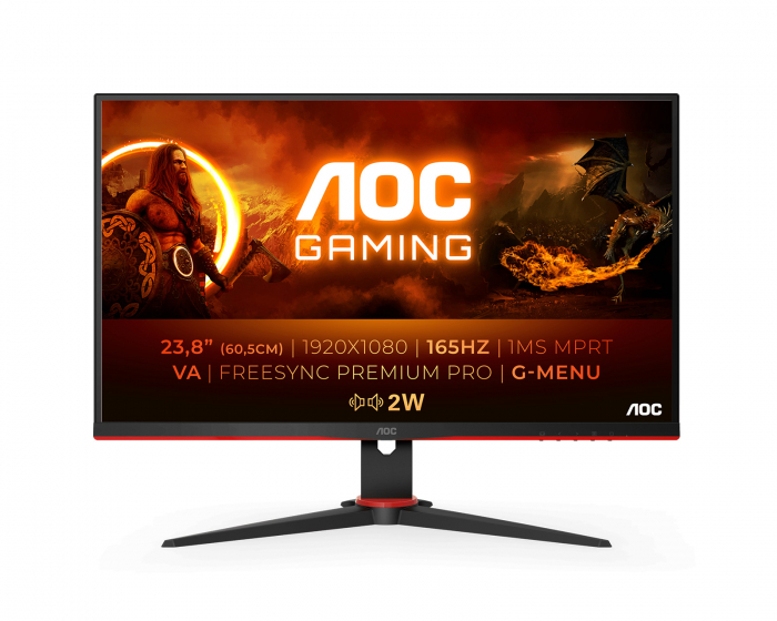 AOC 24G2SAE 24” Gamingskjerm LED 165Hz 1ms VA FHD