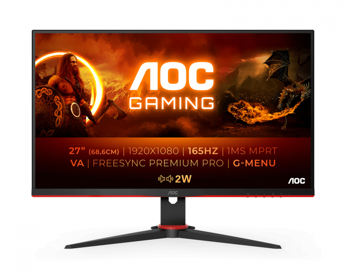 AOC 27G2SAE 27” Gamingskjerm LED 165Hz 1ms VA FHD