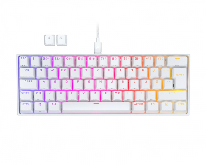 Corsair K65 RGB PBT Mini Gaming Tastatur [MX Red] - Hvit