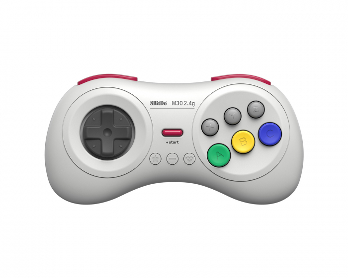 8Bitdo M30 2.4G Wireless Gamepad - Trådløs Kontroller - Hvit