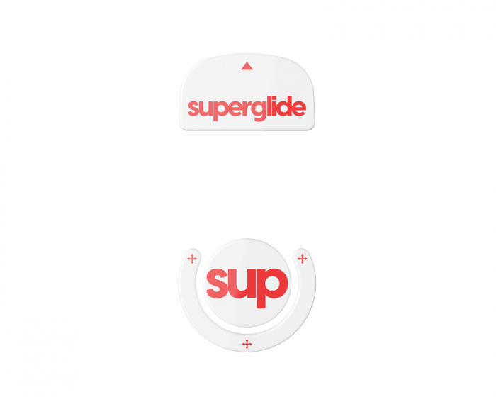 Superglide Version 2 Glas Skates til Logitech G Pro X Superlight - Hvit/Rød