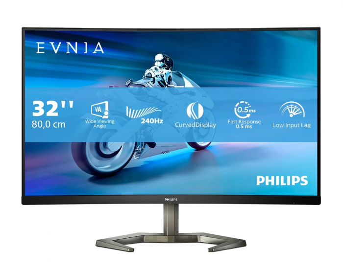 Philips Evnia 5000 Curved 32” LED Gamingskjerm 240Hz 0,5ms FHD VA HDR