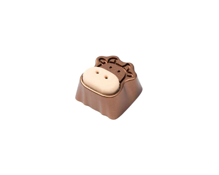 Keychron Cute Cow Silicone Aluminum Alloy Artisan Keycap - Brun