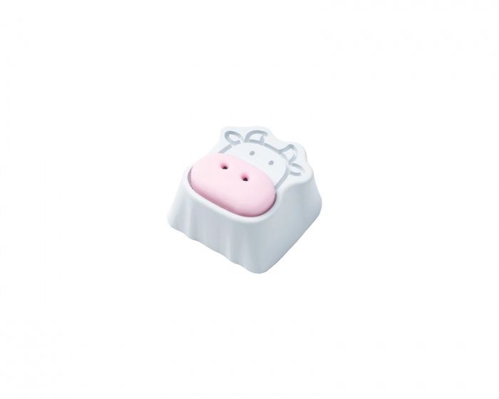 Keychron Cute Cow Silicone Aluminum Alloy Artisan Keycap - Hvit