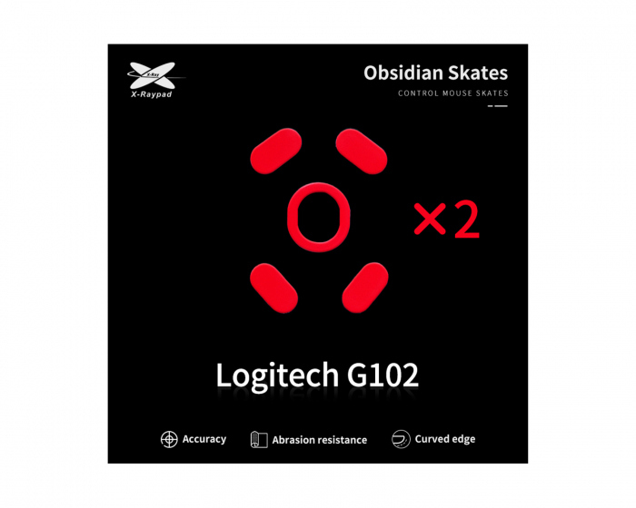 X-raypad Obsidian Mouse Skates til Logitech G102/G Pro