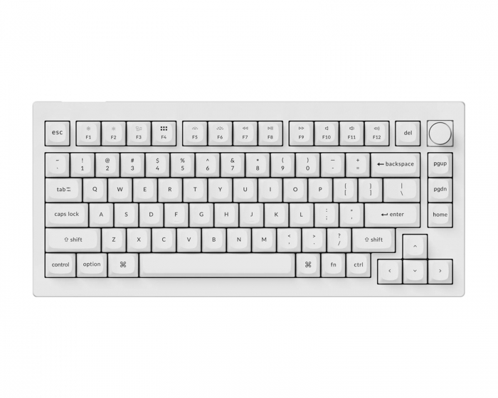 Keychron V1 75% Tastatur Knob Version RGB Hotswap [K Pro Red] - Hvit