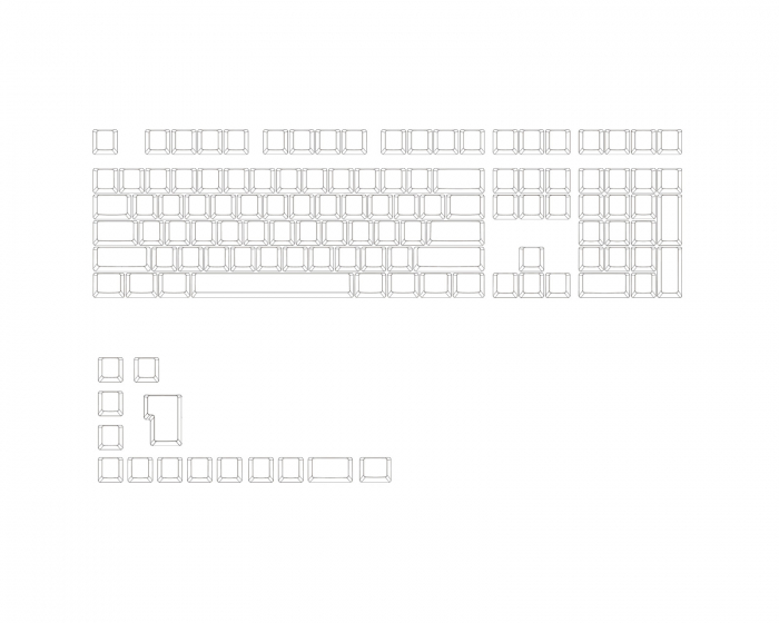 Ducky Blank PBT Keycap Set MDA Profile - Hvit