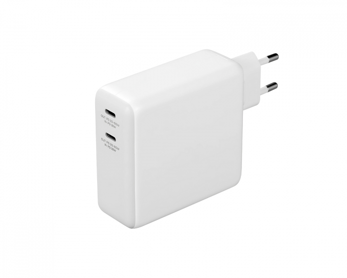 Deltaco USB-C Vegglader og Powerbank 9600 mAh - Hvit