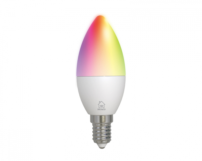 Deltaco Smart Home RGB LED Lampe E14 C37 WiFi 4.9W, RGB
