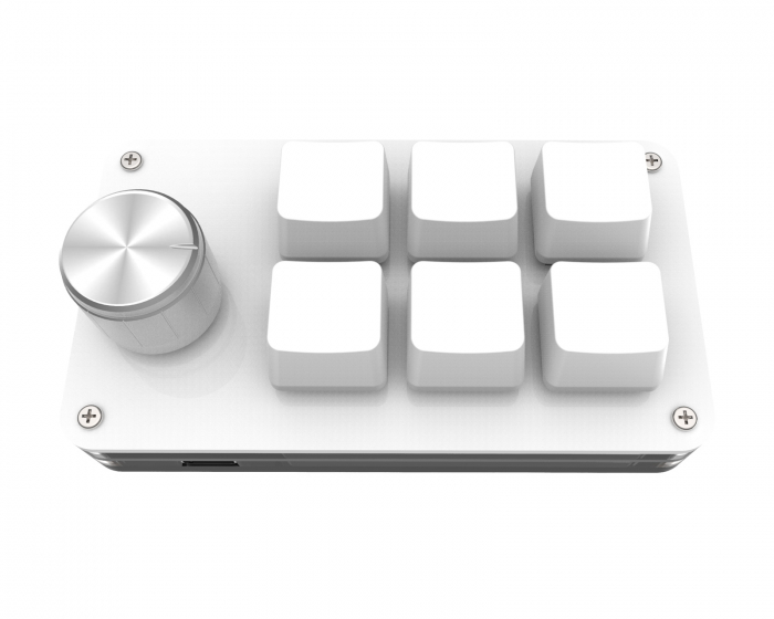 MaxMount 6-Key RGB Mini Mekanisk Keypad med Knob - Hvit