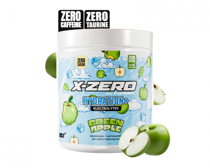 X-Gamer X-Zero Hydration+ Green Apple - 100 Porsjoner