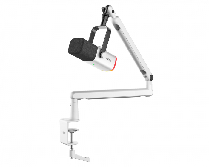 Fifine TAM8 Dynamisk Mikrofon med Mikrofonstativ - Hvit