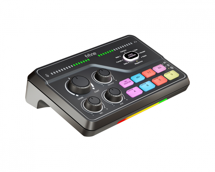 Fifine AmpliGame SC8 Audio Mixer - Svart Lydmikser